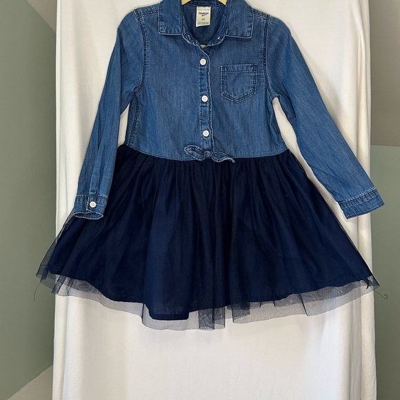 Oshkosh Girls Tutu Denim Dress Navy size 3T - Picture 2 of 5